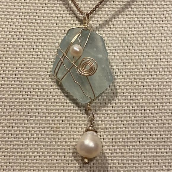 VTG Hand Made Silver Blue Bead Necklace SET - Picture 7 of 8